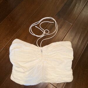 Abercrombie & Fitch White Smocked Top